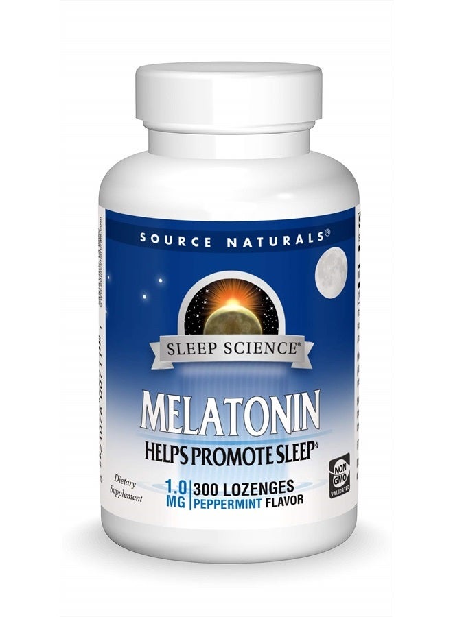 Source Naturals Melatonin 1 mg - 300 Peppermint Flavored Lozenges - Image 1