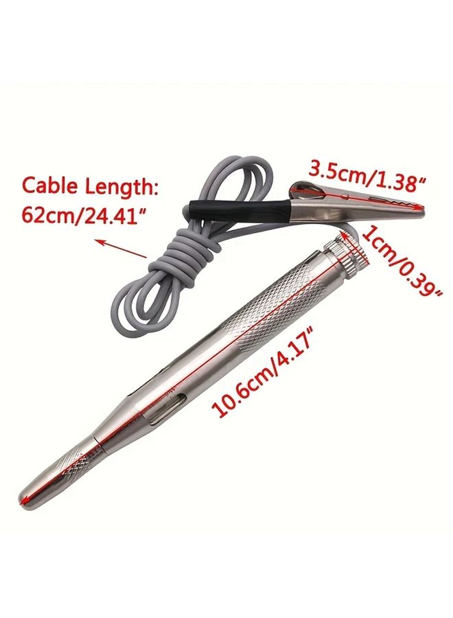 قلم اختبار فيوز دائرة السيارات فضي اللون لا حاجة للبطارية - Image 2