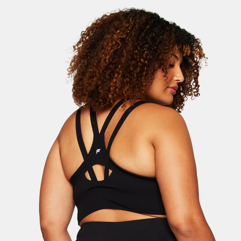 Fabletics Black Women's Principal Longline Medium-Support Training Sports Bra for Women | Best Price UAE