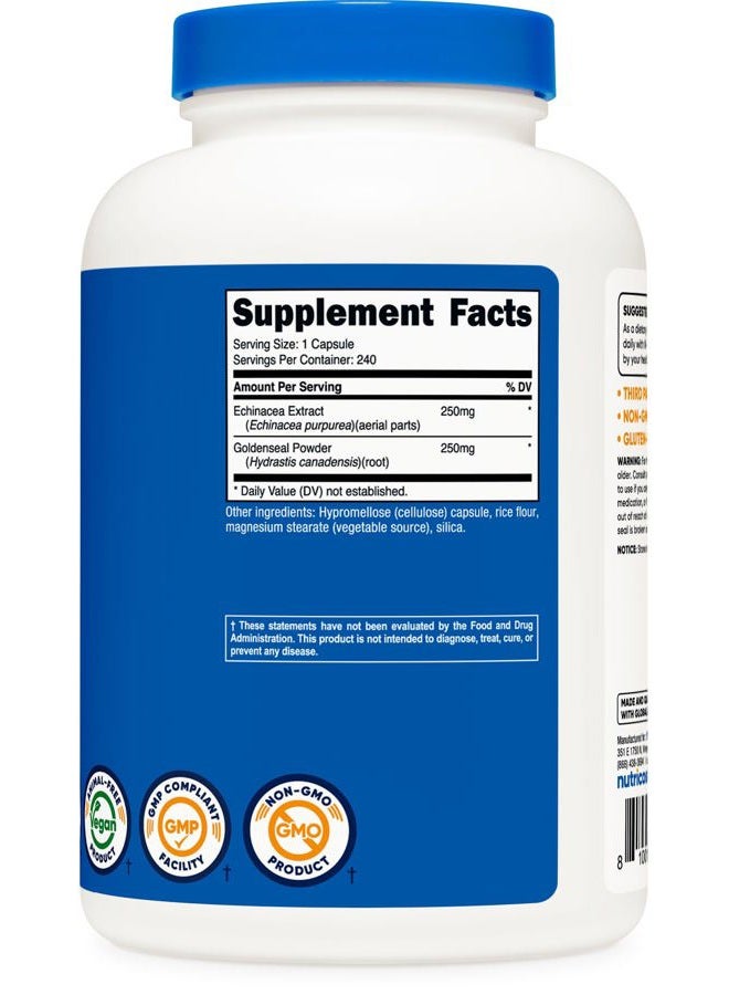 Nutricost Echinacea & Goldenseal Root, 500mg, 240 Capsules - Vegetarian Caps, Non GMO, Gluten Free - Image 5