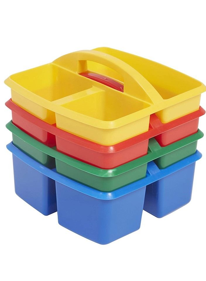 فن ليرنينج ستور علب تنظيم ادوات الفصل الدراسي والمكتب - مجموعة من 4 قطع - Image 1