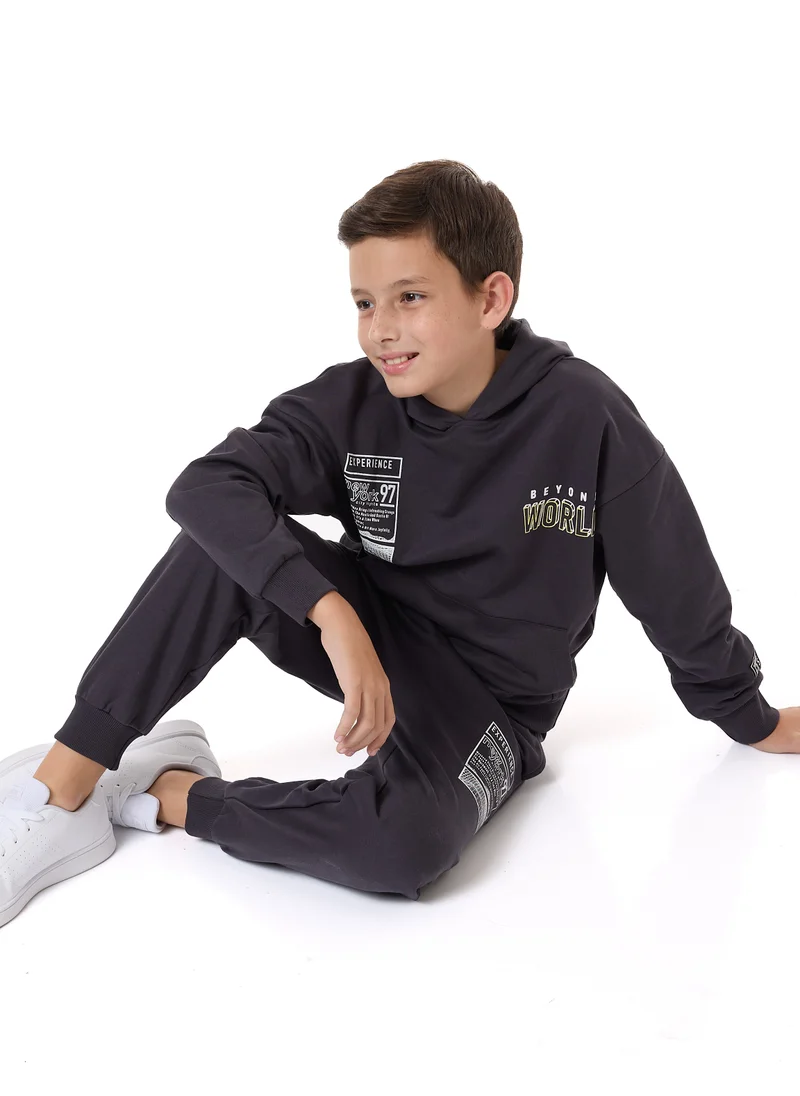 victor and jane Boys' 2-Piece Hoodie and Jogger Set (8-14 yrs) Dark Grey