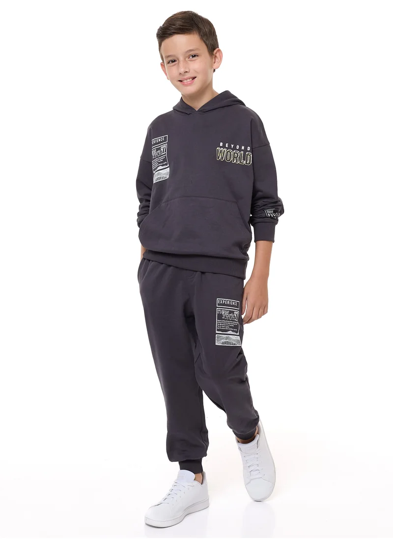 victor and jane Boys' 2-Piece Hoodie and Jogger Set (8-14 yrs) Dark Grey