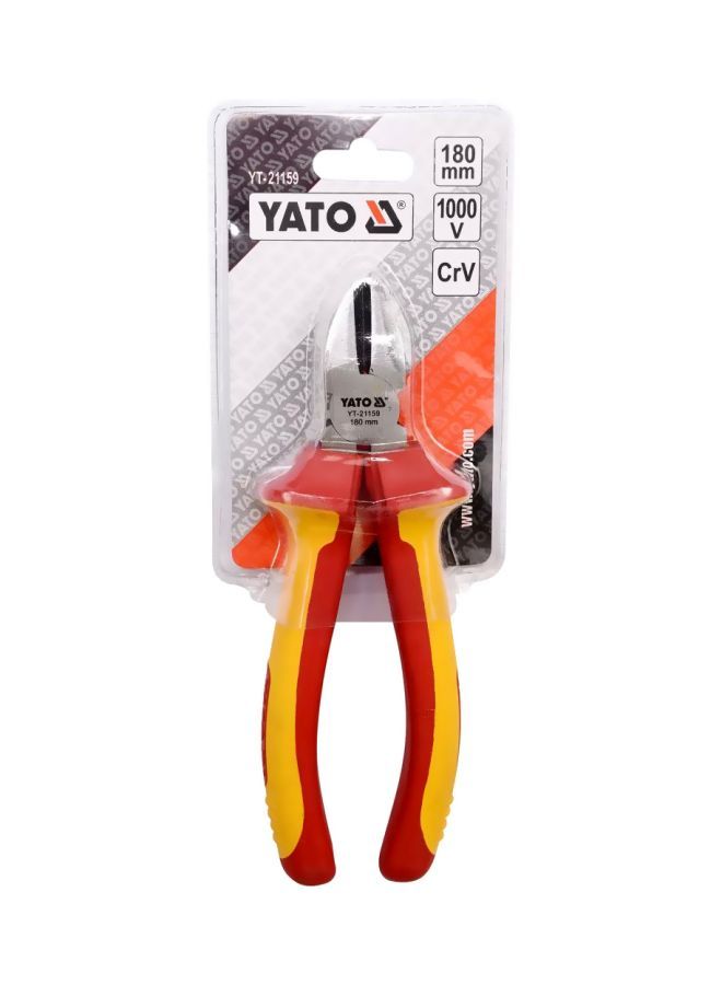 NIBEMINENT Insulated Side Cutting Plier 180mm VDE-1000V YT-21159 Silver/Yellow/Red 178x180millimeter - Image 4