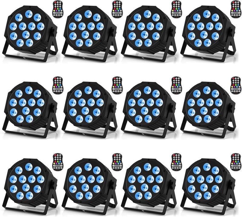 أضواء بار قابلة لإعادة الشحن، أضواء LED RGBW مزودة ببطارية، أضواء مسرح تعمل بالصوت مع جهاز تحكم عن بعد وتحكم DMX لمناسبات الحفلات والأعراس والبارات. - Image 1