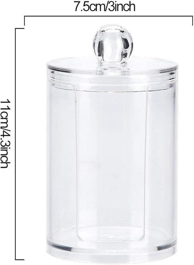 Vroxy Round Makeup Removal Cotton Wipes/Pad Dispenser Holder Transparent Cosmetic Cotton Dispenser Holder Containers for Makeup Room, Bathroom, Dressing Table (1Pcs) - Image 2