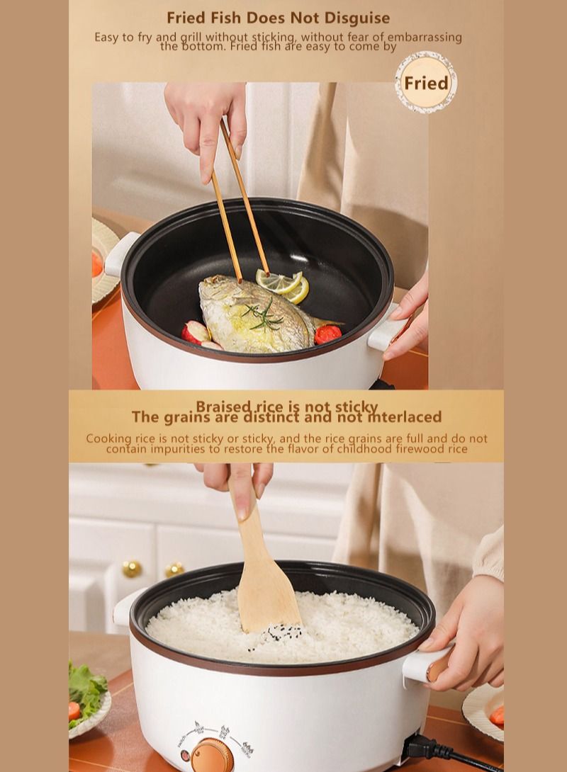 ET-LIFE 3-Speeds All-in-One Electric Cooker Electric Hot Pot Electric Skillet 3.5L 1000W White - Image 5