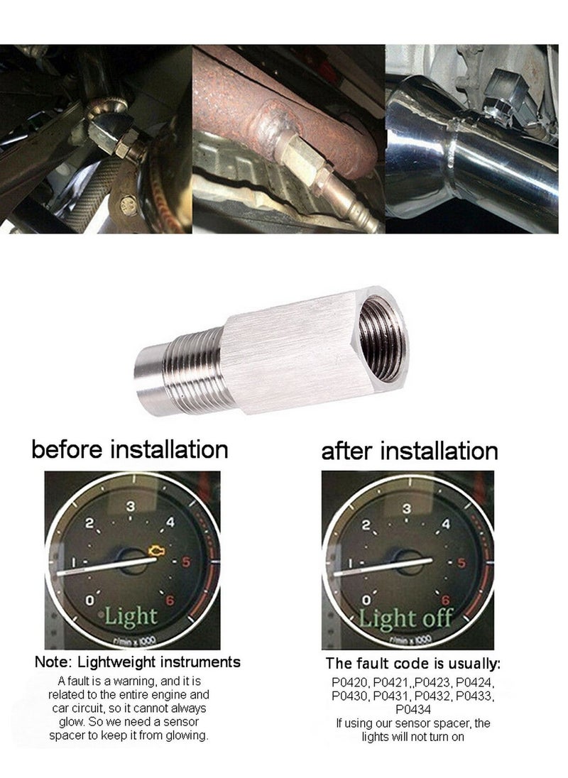 RATSAW - Universal Car Oxygen Sensor Spacer with Filter  Engine Light Adapter Bung for Exhaust and Catalytic Converter Fix - Image 1