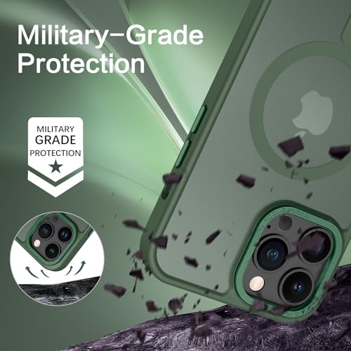 BENTOBEN Magnetic for iPhone 14 Pro Case [Compatible with Magsafe] Translucent Matte 14 Pro Phone Case Slim Shockproof Women Men Girls Boys Protective Cover Cases for iPhone14 Pro 6.1", Forest Green - Image 3