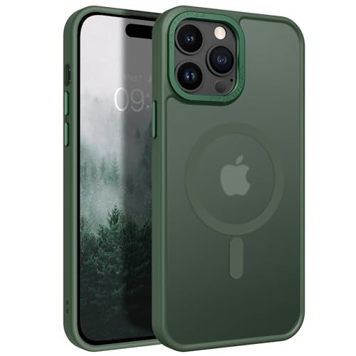 BENTOBEN Magnetic for iPhone 14 Pro Case [Compatible with Magsafe] Translucent Matte 14 Pro Phone Case Slim Shockproof Women Men Girls Boys Protective Cover Cases for iPhone14 Pro 6.1", Forest Green - Image 1