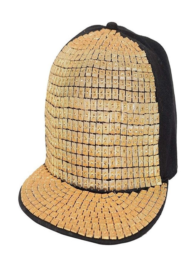 JMP Unisex Sequin Punk Hedgehog Rock Hip Hop Adjustable Baseball Cap Black - Image 1