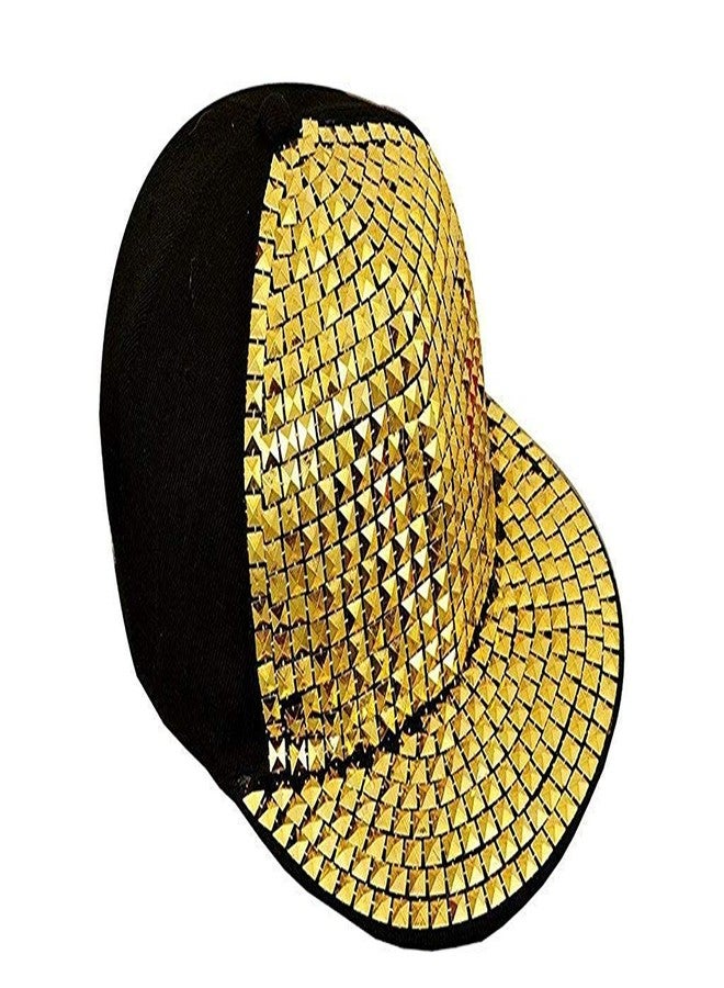 JMP Unisex Sequin Punk Hedgehog Rock Hip Hop Adjustable Baseball Cap Black - Image 2