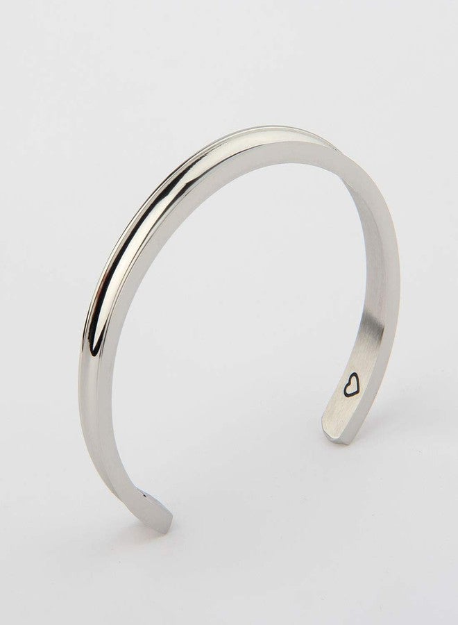 WUSUANED One Day Closer Hair Tie Deep Grooved Cuff Bracelet Long Distance Relationship Gift for Wife Girlfriend (one day closer silver) - Image 4