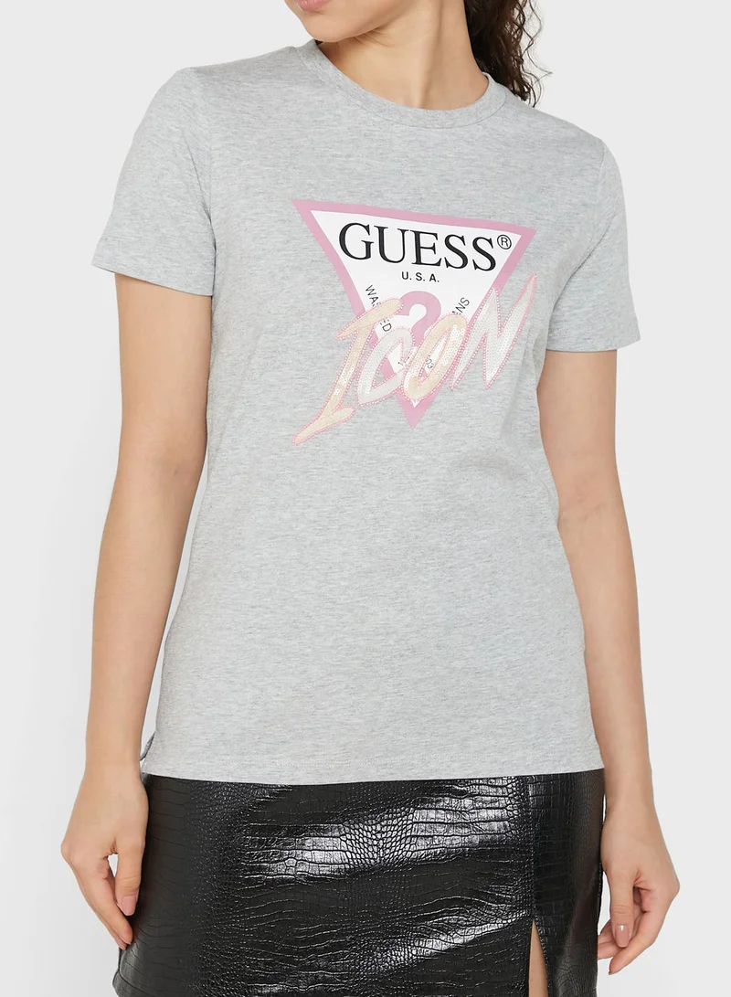 GUESS Crew Neck Graphic T-Shirt