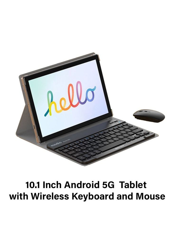 modio - Modio M27 Android Tablet PC 10.1 Inch Dual Sim and Dual Camera with Wireless Keyboard and Mouse 8GB RAM 256GB ROM Black - Image 1