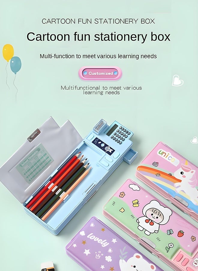 Brons Multi-Functional Pencil Case For Kids-Space Magnetic Stationary For Kids, Pencil Case For Boys & Girls, Space Theme Gifts For Kids With Calculator+Sharpener.  - Image 2