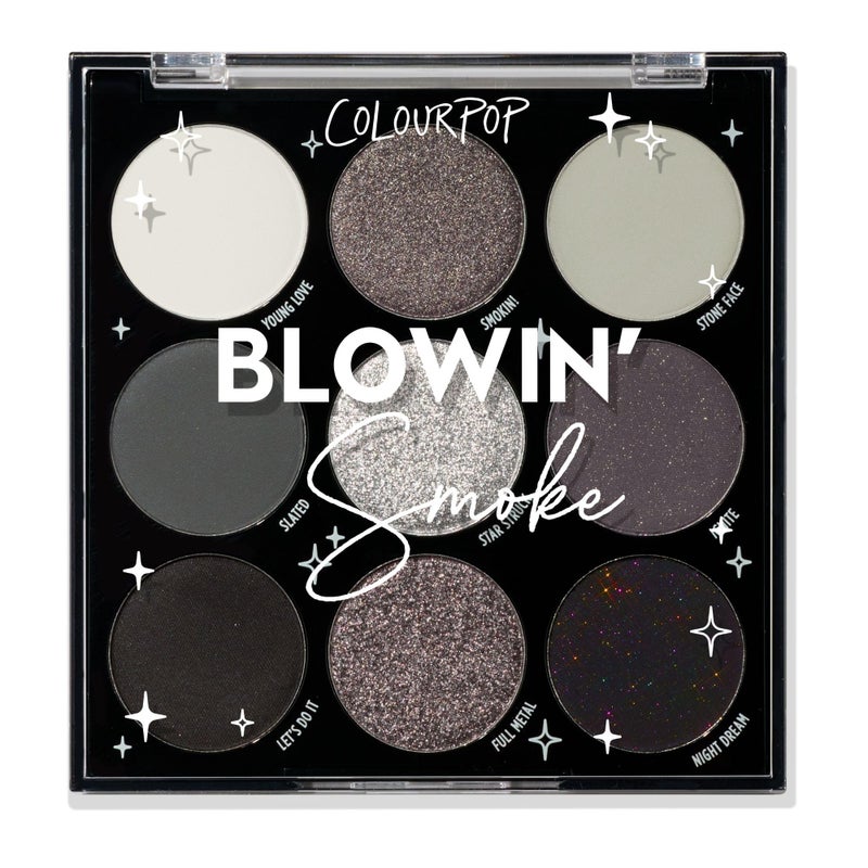 لوحة ظلال العيون ColourPop Blowin Smoke باللون الفضي - لوحة ظلال عيون دخانية مع لمسات معدنية ومطفية - مكياج عيون عالي الصبغة مع تركيبة تدوم طويلاً 03 أونصة
