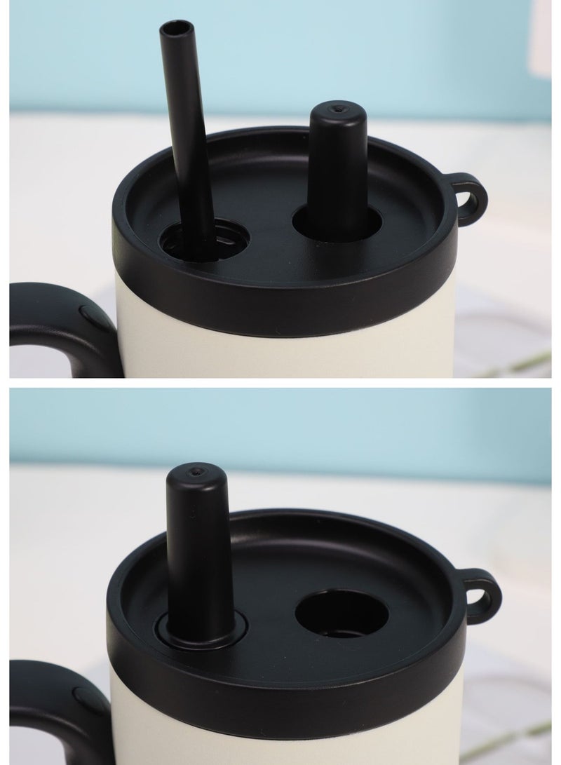 Simple and stylish 750ml large capacity straw cup with lid and independent tea compartment, stainless steel insulated thermos. Use as car water cup, fitness water cup, and daily carry-on water cup. - Image 4