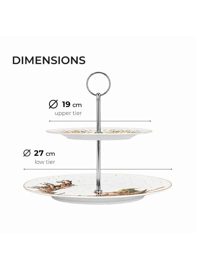 Fissman  2 Tier Fruit Stand 19/27cm Christmas Holiday Season Collection Dinnerware  | Best Price UAE