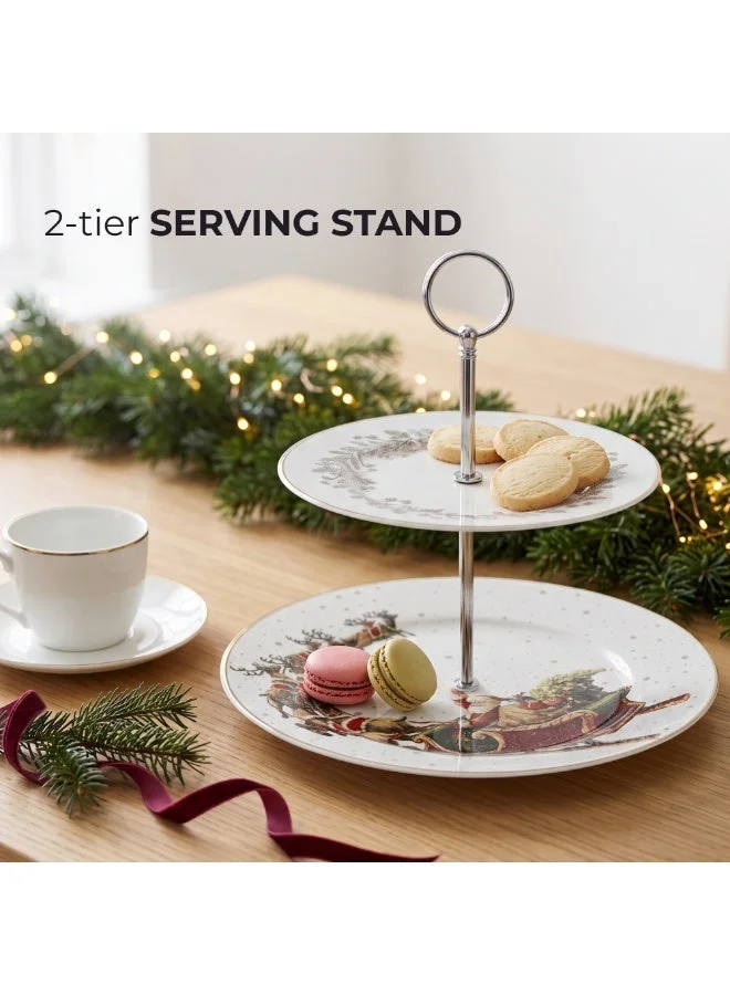 Fissman  2 Tier Fruit Stand 19/27cm Christmas Holiday Season Collection Dinnerware  | Best Price UAE