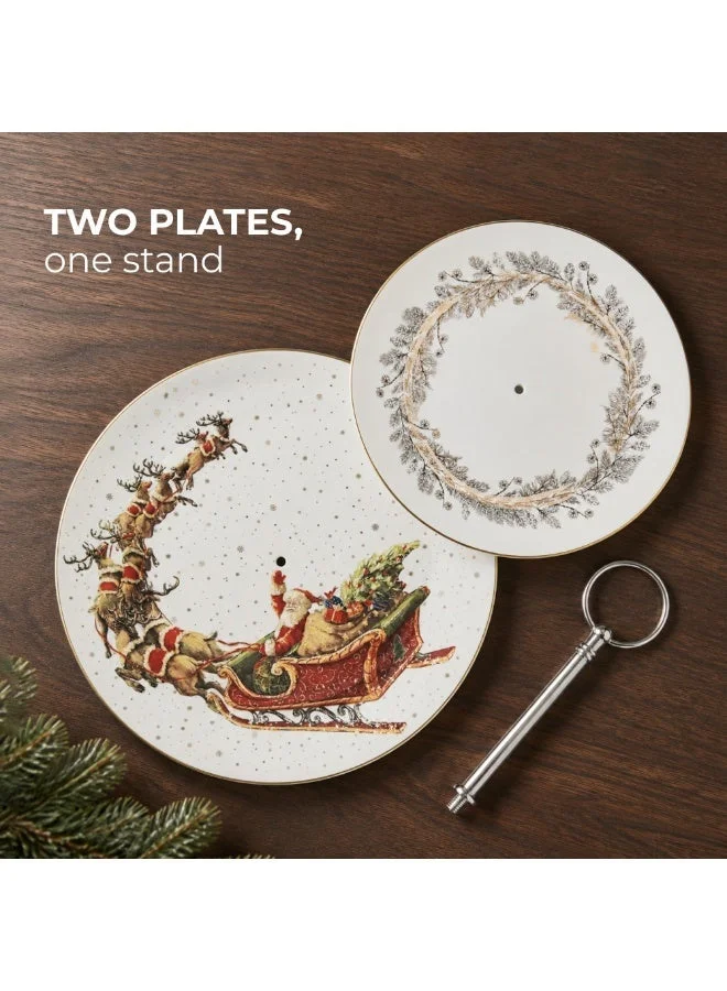 Fissman  2 Tier Fruit Stand 19/27cm Christmas Holiday Season Collection Dinnerware  | Best Price UAE
