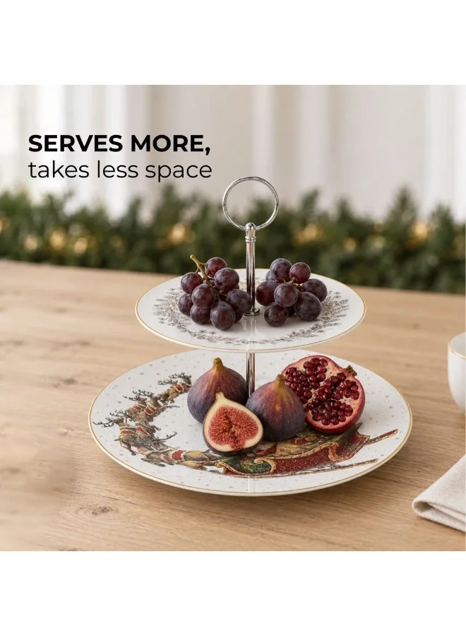 Fissman  2 Tier Fruit Stand 19/27cm Christmas Holiday Season Collection Dinnerware  | Best Price UAE