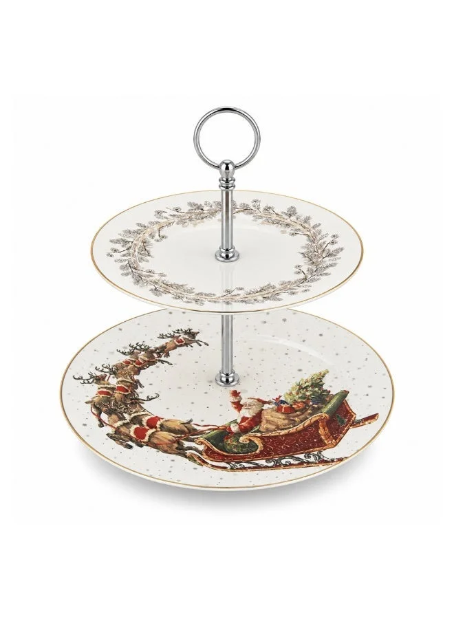 Fissman  2 Tier Fruit Stand 19/27cm Christmas Holiday Season Collection Dinnerware  | Best Price UAE