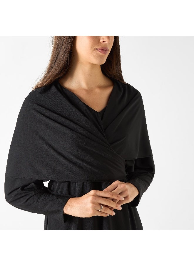 Iconic Iconic Solid Maxi Dress with Long Sleeves  - Image 2