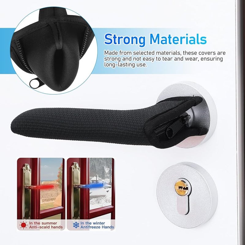 4 Pcs Black Heat Resistant Door Knob Protectors Anti Scald Cushion Covers Easy Installation - Image 4
