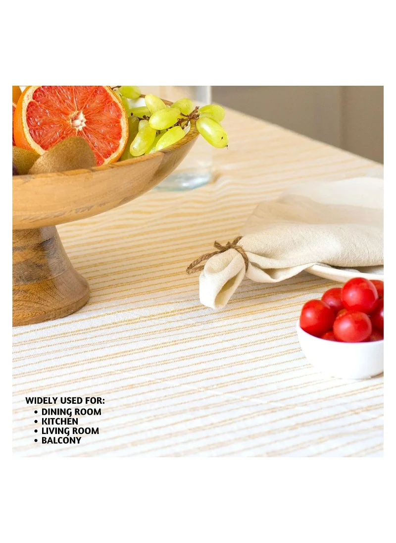 Folkulture Folkulture Table Cloth or Tablecloths for Square Table 60 X 60 Inches, 100% Cotton Bohemian Table Cover for Farmhouse Tabletop or Boho Decorations, Outdoor Table Clothes for Spring or Summer, Mustard