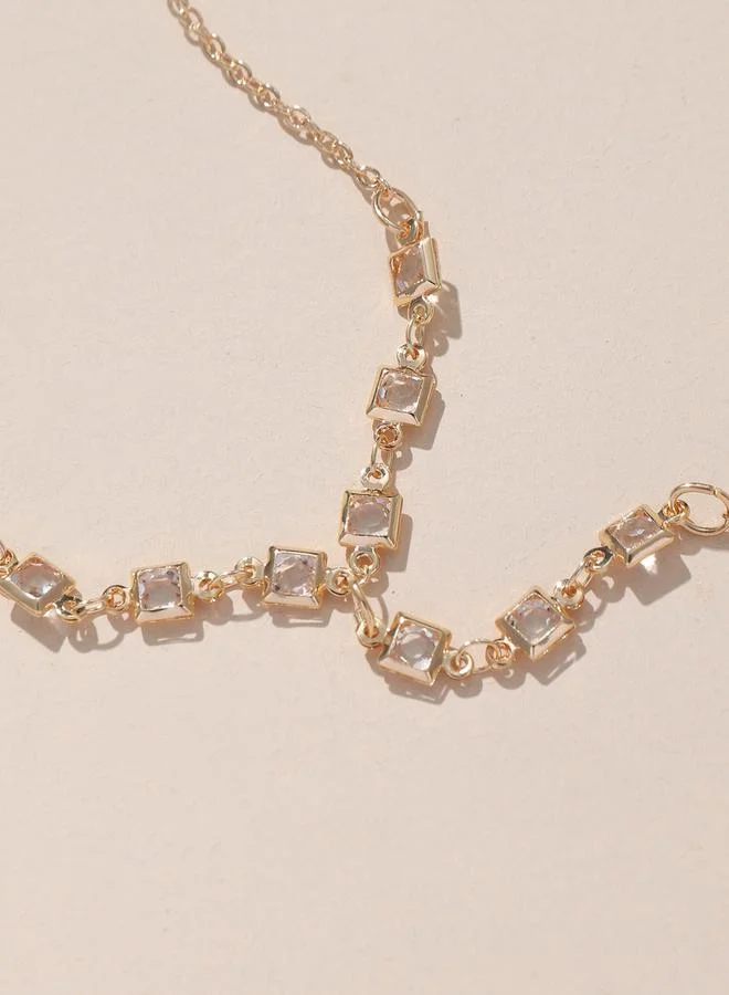 Take Two Embellished Hand Chain Ring Bracelet