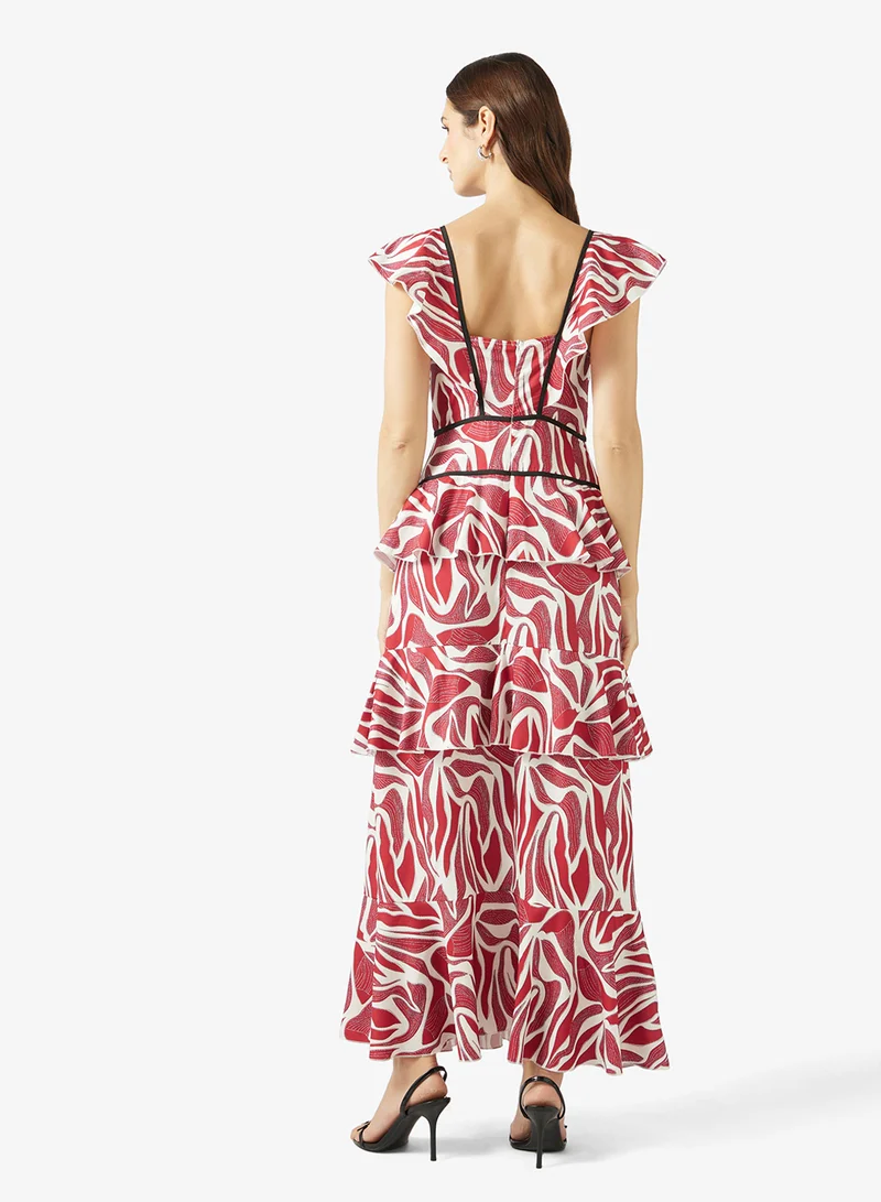 ELLA Monochrome Printed Dress