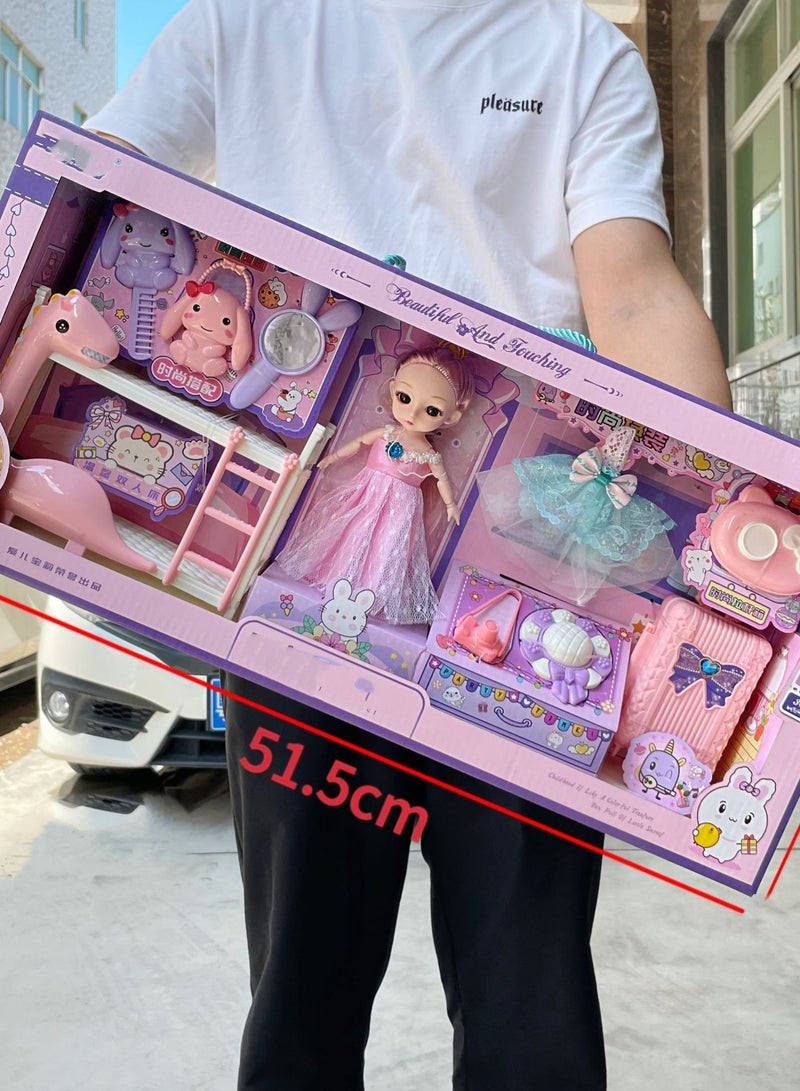 Simulated Princess Doll Toy Set Gift Box Dress Up Set Doll Clothes in Random Colors  - Image 2