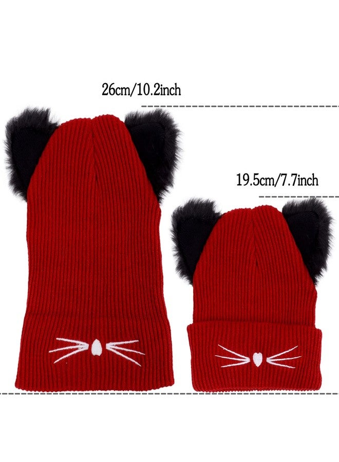 LUCKYBUNNY Women Girls Cute Cat Ears Beanie Hat Winter Crochet Knit Cap - Image 2