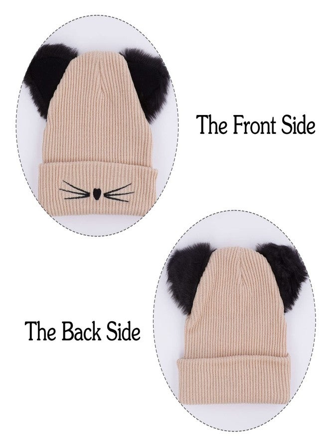LUCKYBUNNY Women Girls Cute Cat Ears Beanie Hat Winter Crochet Knit Cap - Image 5