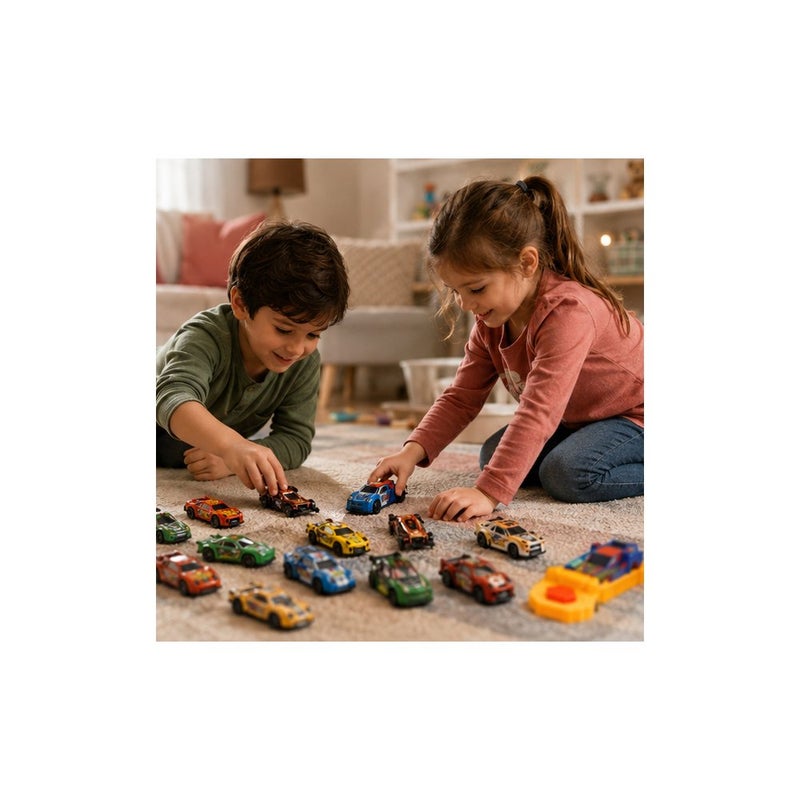 Metal Alloy Die-Cast Racing Cars Toy Set, 25 Pack, Multicolour - Image 4