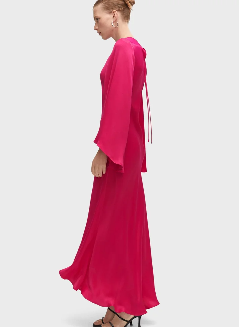 MANGO Flared Sleeve Dress for Women | Best Price KSA MANGO Flared Sleeve Dress for Women | Best Price KSA