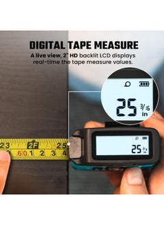 MILESEEY MiLESEEY DT20 Laser Tape Measure 3-in-1, 130FT Laser Distance Meter, 16FT Digital Tape Measure, Regular Tape Measure, Area Volume Measuring Pythagorean Mode, Waterproof and Rechargeable  - Image 3