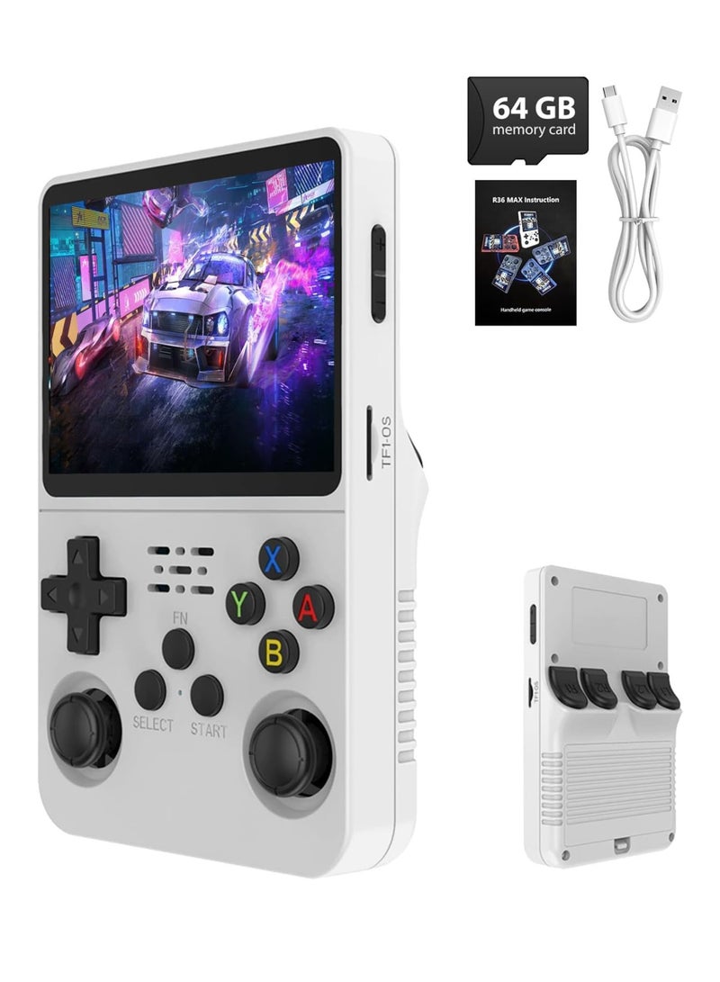 هيبوب وحدة تحكم ألعاب محمولة R36S، شاشة IPS مقاس 3.5 بوصة، نظام Linux مفتوح المصدر، وحدة تحكم ألعاب R36S، بطاقة TF سعة 64 جيجابايت، محاكي 10+، Consola R36S مع عصا تحكم ثلاثية الأبعاد مزدوجة للأولاد والبنات - Image 1