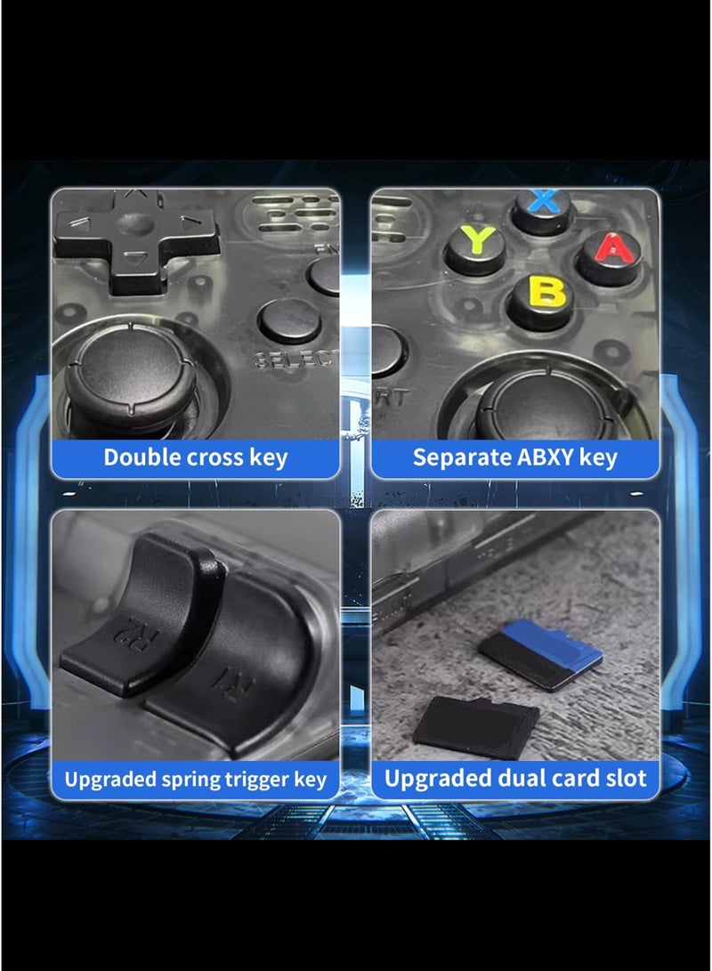 هيبوب وحدة تحكم ألعاب محمولة R36S، شاشة IPS مقاس 3.5 بوصة، نظام Linux مفتوح المصدر، وحدة تحكم ألعاب R36S، بطاقة TF سعة 64 جيجابايت، محاكي 10+، Consola R36S مع عصا تحكم ثلاثية الأبعاد مزدوجة للأولاد والبنات - Image 5