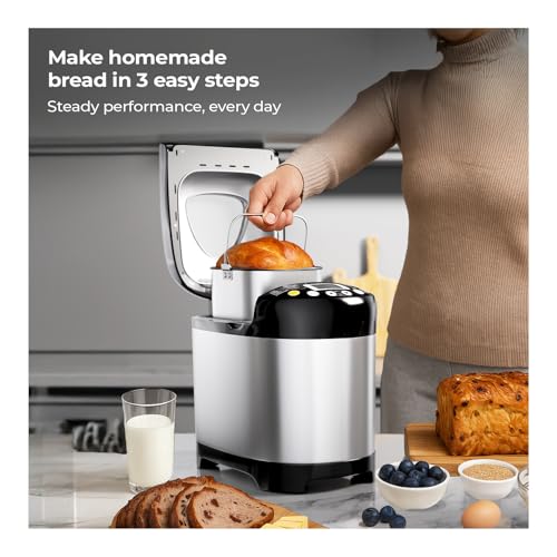 Lifelong Atta Dough & Bread Maker Machine for Home - 550W One Touch Automatic Machine for Kneading, Baking & Fermentation - 19 Presets - Chapati Dough, Multiple Bread types, Dessert, Cake, Jam etc. - Image 5