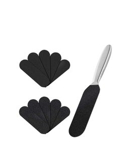 SYOSI Pedicure Foot File And Callus Remover for Hard Skin, Stainless Steel Foot Rasp File With 10 Free Refill Grits DoubleSided Replacement Pads Easy Feet Scrubber For Bath Pedicure Salon  - Image 1