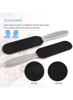 SYOSI Pedicure Foot File And Callus Remover for Hard Skin, Stainless Steel Foot Rasp File With 10 Free Refill Grits DoubleSided Replacement Pads Easy Feet Scrubber For Bath Pedicure Salon  - Image 5
