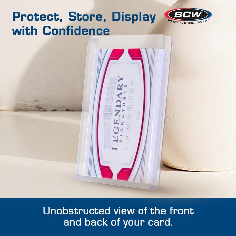 BCW حامل بطاقات سميك مع فتحات علوية | يحمل بطاقات تذكارية، وبطاقات بقع، وبطاقات قمصان | أكمام بطاقات واقية للمقتنيات وبطاقات التداول | حامل بطاقات عرض بلاستيكي صلب واقي (240 نقطة / 7 مم) - Image 5