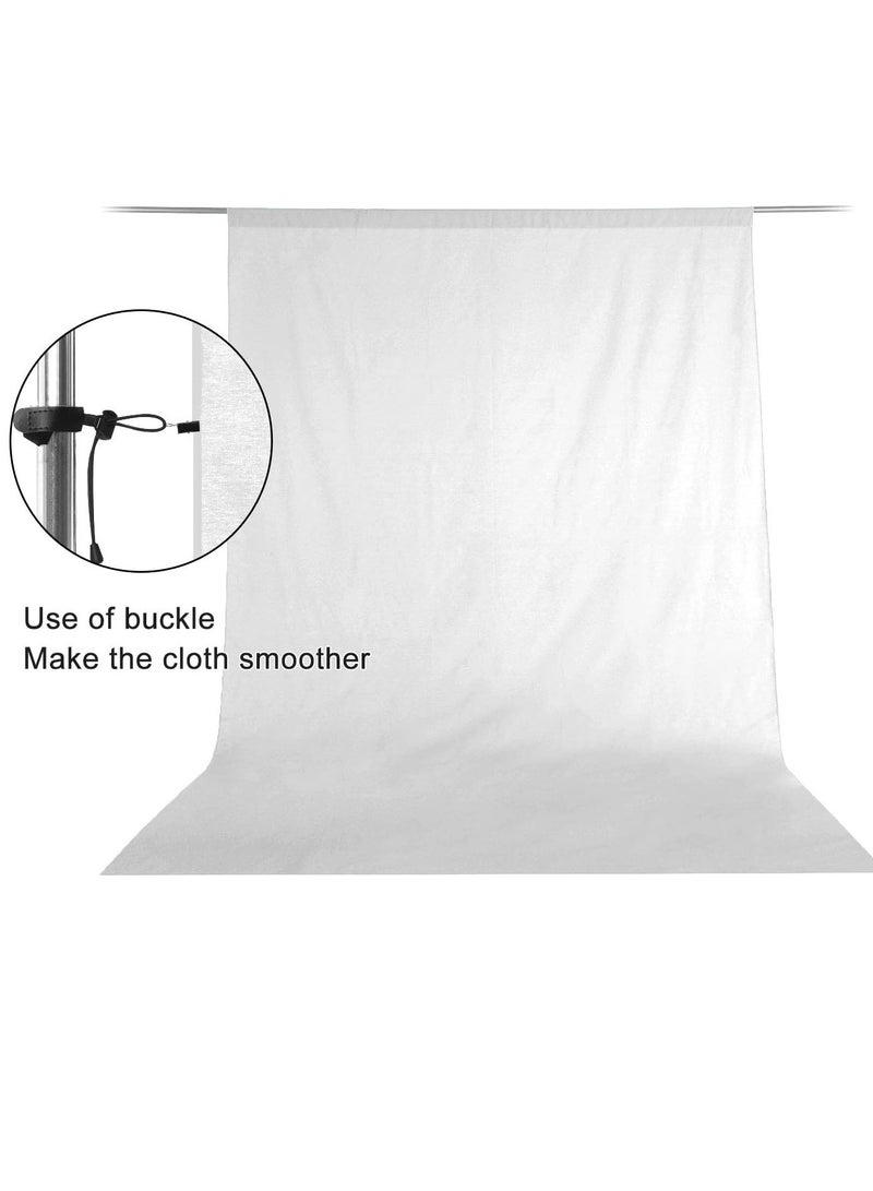 White Polyester Photography Backdrop 2x2m Wall Mounted Background Cloth for Photo Video Shoot Studio Portrait Zoom Party Pure White Screen - Image 5