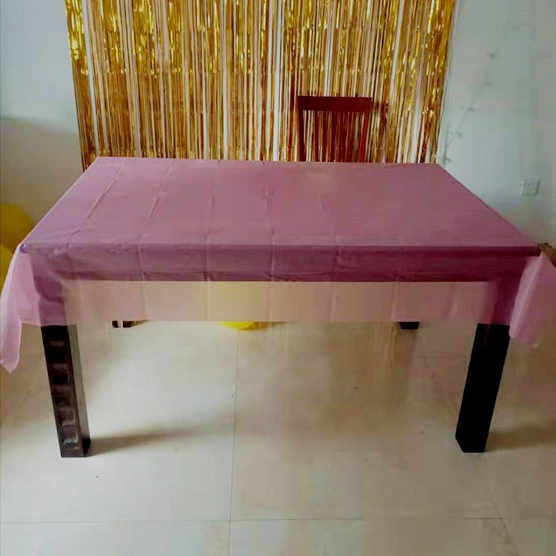 Disposable Waterproof Oil Proof Pe Plastic Pink Blue Tablecloth Table Skirt El Wedding Party Decoration Supplies - Image 3