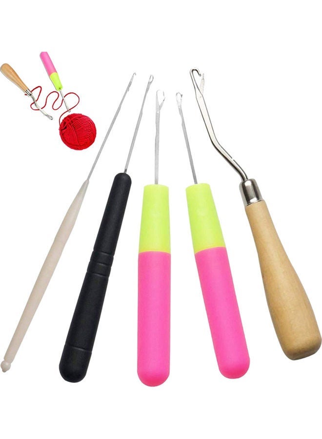 NIBEMINENT 5-Piece Sweater Scarf Knitting Braid Needles Multicolour 16x5x5cm - Image 1