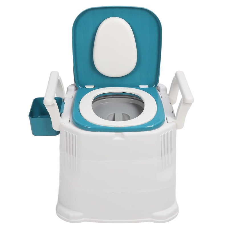 klarako Bedside Commode for Adult, Portable PU Leather Seat Mobile Toilet with Detachable Armrests Odorless Mobile Bedside Commode - Image 1