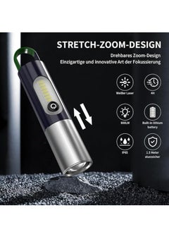 QLIGHT Rechargeable LED Flashlights-High Lumens Tactical  Flashlight- Multifunctional Torch light with Side Cob Light Zoomable 4Light Modes Waterproof Flash Light For Camping Hiking Cycling And Other Outdoor Activitie  - Image 3