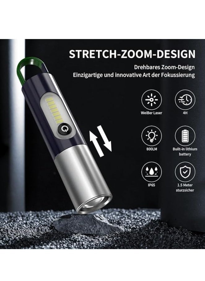QLIGHT Rechargeable LED Flashlights-High Lumens Tactical  Flashlight- Multifunctional Torch light with Side Cob Light Zoomable 4Light Modes Waterproof Flash Light For Camping Hiking Cycling And Other Outdoor Activitie  - Image 3